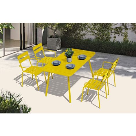 MESA ACERO AMARILLA LIBIA - 140X80 CM (1/2)
