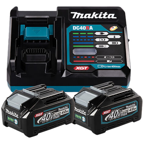 Makita – 191L779 Kit fuente de alimentación XGT® – 40Vmax – 2 baterías Li-ion 4,0Ah – Cargador rápido con protección contra sobrecarga (1/2)