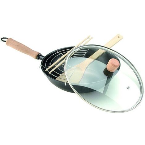 WOK HIERRO T/CRISTAL INDUCCION - 24 CM