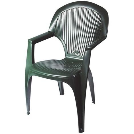 Sillón apilable con respaldo alto 8301V verde – Resistente a rayos UV – Dimensiones 44x45x87,5 cm – Peso 2,85 kg – Garden Life (1/5)