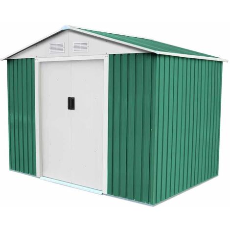 Caseta Metálica Gardiun Cambridge 4,72 m² Exterior 261x181x198 cm Acero Galvanizado Verde
