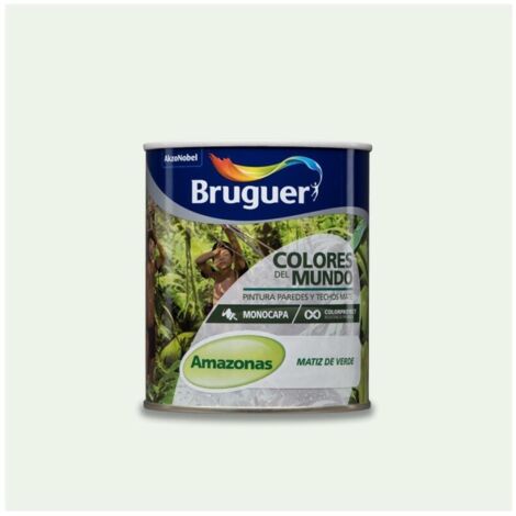 Bruguer Colores del Mundo Pintura para paredes monocapa Amazonas Matiz de Verde 750 ml