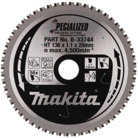 Hoja de sierra circular Makita TCT Special TCT - 136 x 20 mm - 56 dientes - metal, acero inoxidable (1/4)