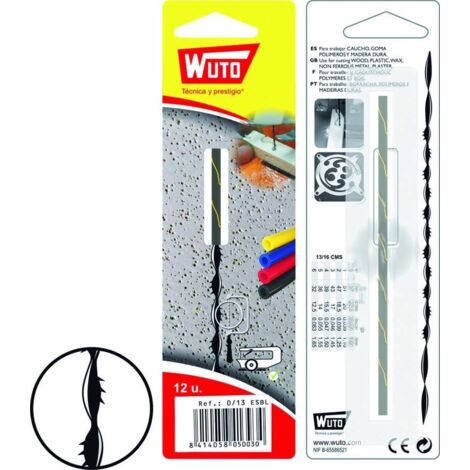 SIERRA DE MARQUETERIA PARA MADERA, ESPIRAL 3/13cm 43,1TPI (BLISTER 12 unid.) WUTO (1/4)