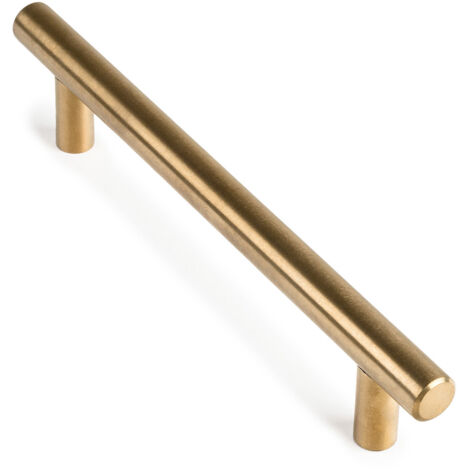 Tirador de Asa para Mueble  Estilo Contemporáneo  Fabricado en Acero Inox  Acabado en Latonado Vintage  Distancia Entrepuntos: 128 mm  Medidas 1681232 mm  Fijación Atornillado  Incluye Tornillos M4  1