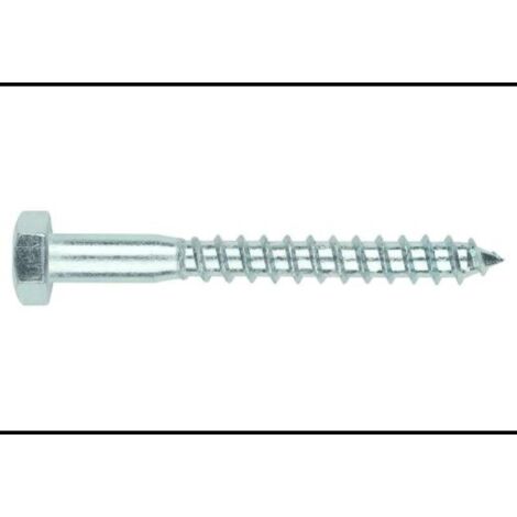 Tornillo de fijación para madera - Cabeza hexagonal - Rosca parcial - Acero zincado 10 x 130 - Caja de 50