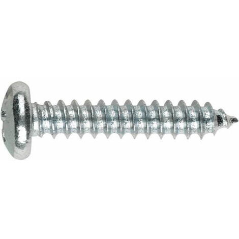 Tornillos auto-perforantes - roscados para chapa y PVC - Cabeza redonda - Ranura PH - Zincados 6,3 x 38 - Caja de 250