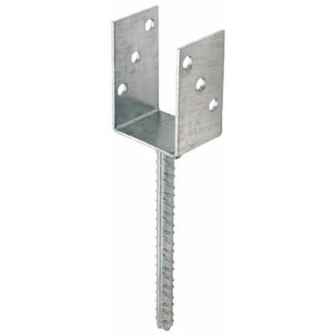 Fijación de postes en "U" - soldada - con base de hierro para concreto - Atlantis C3-M 71 x 100 x 200 x 60
