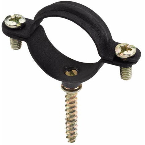 Collar negro para gas M6 con tornillo de madera - Plástico 15 (M6) - Caja de 100