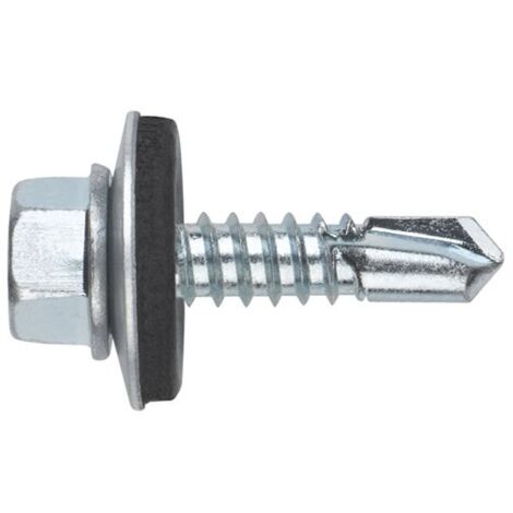 INDEX ABE186311 - Tornillo punta broca DIN 7504-K zincado con arandela P-18 EPDM 6.3 x 110