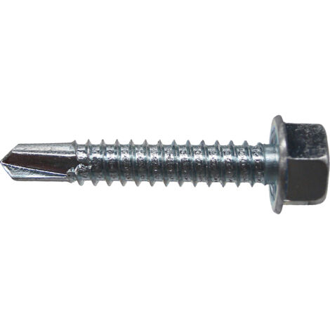 Vis autoperforante - Cabeza hexagonal con collarín estampado - Zincada 4,8 x 19 - Caja de 500