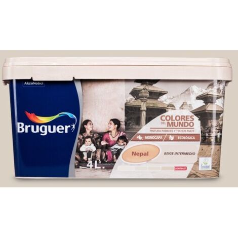 Bruguer Colores del Mundo Pintura para paredes monocapa Nepal Beige Intermedio 4 L