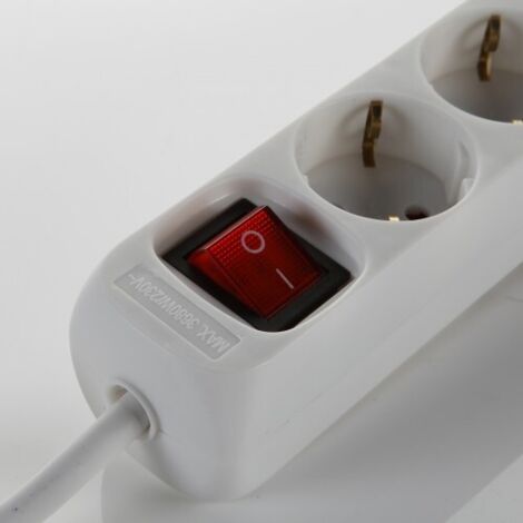 Base Múltiple Con Interruptor 5 Enchufes Con Cable 3X1,5 1,4 Metros (1/5)