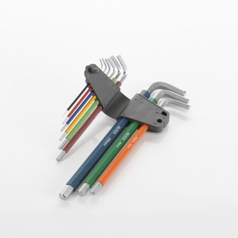 JUEGO 9 LLAVES ALLEN HEXAG. MULTICOLOR (1/5)