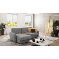 Modernes Ecksofa David mit Schlaffunktion aus Grau Mikrofaser
