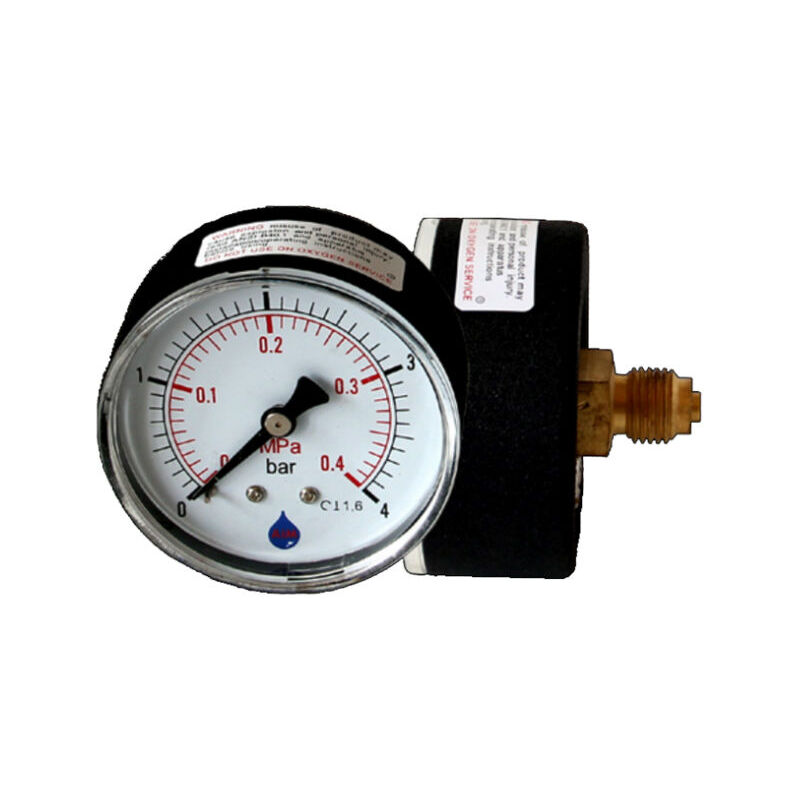 63mm 1.6bar Cadran Mesure Pression Jauge 1/4" Arrière Manomètre