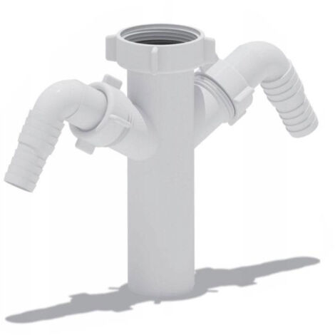 Raccord pour tuyaux de vidange de drain 1 1/2" x 40mm avec entrée double