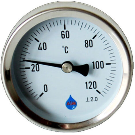 Industriel Température Métal Jauge Sonde 1/2" Entrée Arrière Thermomètre