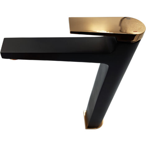 Robinet Salle De Bain Mitigeur Lavabo Haut Noir Or Monocommande Midnight