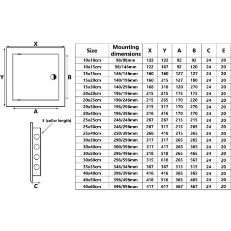 Trappe De Visite 400x500mm Plastique PVC Blanc