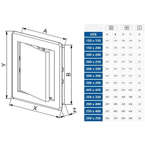 250x400mm ABS Blanc Plastique Panneau D'inspection Durable D'accès au Mur