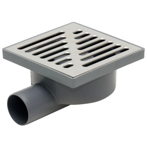 Côté Sortie Grille Acier Inoxydable 150x150mm Sol Siphon Vidange 50mm Tuyau