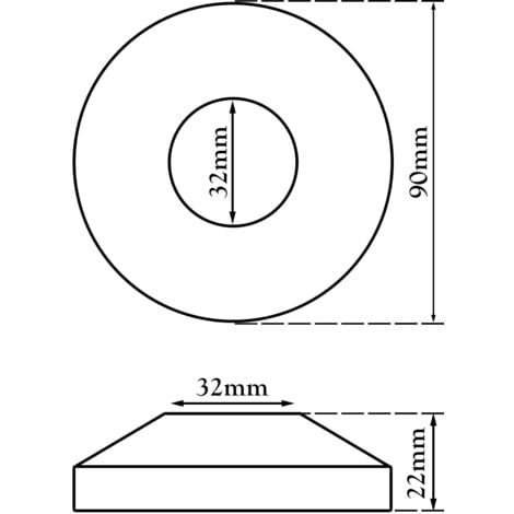 32mm Acier Fini Noir Trou Collier Rose Évier Bassin Vidanger Siphon Couverture