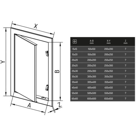 Trappe De Visite Softline 200x300mm - Blanc - Système Pousser/Lâcher - Pour Plaque De Plâtre Ou Crépi - Montage Mur/Plafond