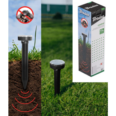 Ultrason Taupe Répulsif Taupe Solaire FISHTEC - Sons & Vibrations - Jusqu'à 800 M² - Étanche Repulsif Chat Exterieur - 10