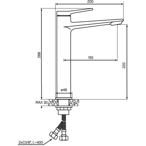 Robinet Salle De Bain Mitigeur Lavabo Haut Blanc Or Monocommande Alians