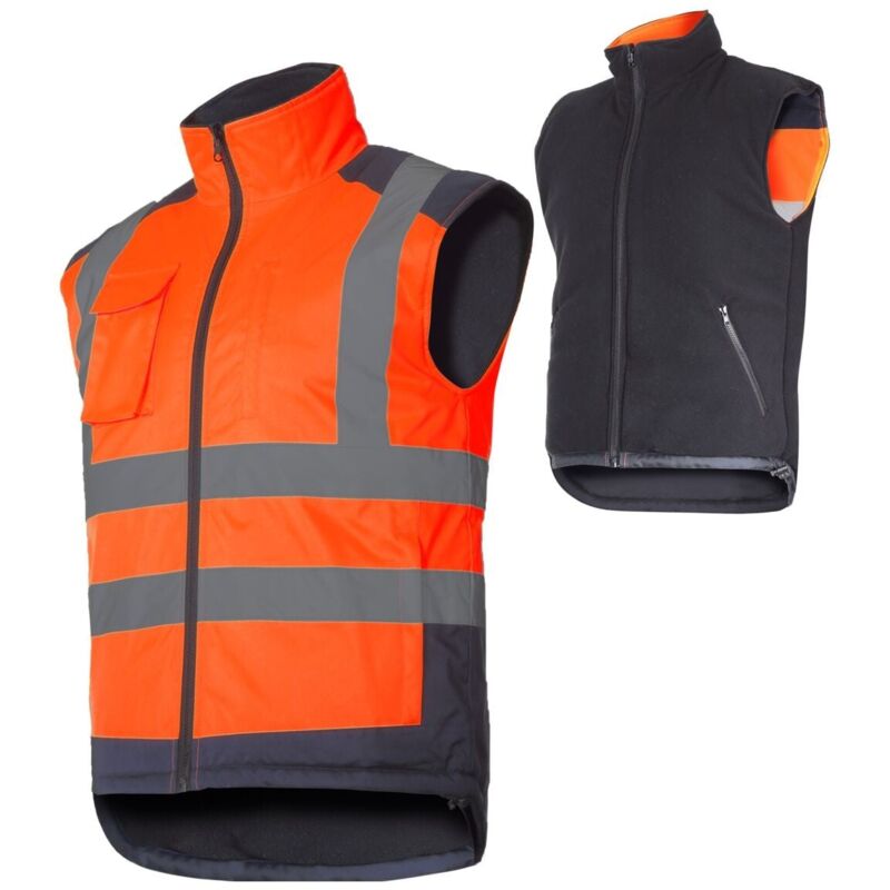 Vêtement Camouflage Orange Hubertus Veste Polaire Réversible Camouflage - Olive/Orange, Taille XXL Veste Outdoor Homme