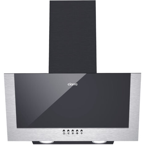 CIARRA 736CBK60 350 m3/h Dunstabzugshaube 60cm Kopffreie Kopffreihaube mit 2 Kohlefilter LED 3 Stufen Abluft Umluft Schwarz