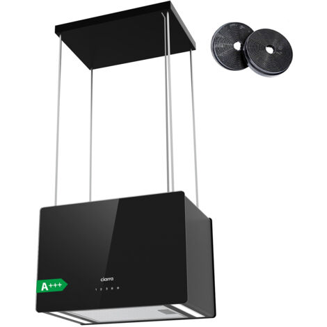 CIARRA CD4850B 700 m3/h A+++ Dunstabzugshaube 48cm Inselhaube Booster WIFI- APP Touch-Steuerung Wi-Fi App Insel Freihangend Umluft Schwarz