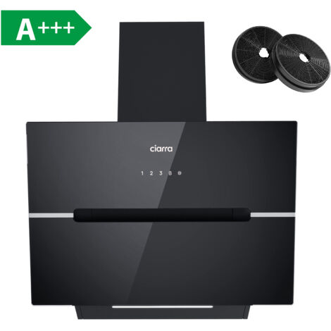 CIARRA CD6736FB 650 m3/h A+++ Kopffreie Dunstabzugshaube 60cm Kopffreihaube WIFI- APP Touch-Steuerung mit 2 Kohlefilter LED 3 Stufen Schwarz