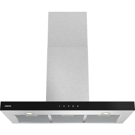 CIARRA CBCS9102 A+++ 650 m3/h Dunstabzugshaube 90cm Wandhaube aus Edelstahl mit Booster 4 Stufen mit 2 Kohlefilter Silber