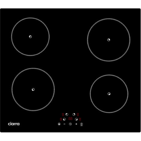 CIARRA Induktionskochfeld 6000W 4 Kochzonen Kindersicherung Leistungsregelung 99-Minuten-Timer 59cm CD4BIH-F (1/5)