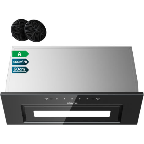 CIARRA Dunstabzugshaube mit Aktivkohlefilter 60cm 460m³/h 3 Stufen Touch- oder Gestensteuerung CD6931BK