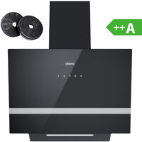 CIARRA CD6736HB 650 m3/h A+++ Kopffreie Dunstabzugshaube 60cm Kopffreihaube WIFI- APP Touch-Steuerung mit 2 Kohlefilter Abluft Umluft Schwarz