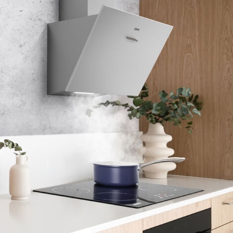 CIARRA CD6762AS A+++ Campana Extractora 60cm Recirculación 650m³/h Extractor Cocina de 3 Velocidades con Filtro de Carbón Activo CP120 Bonete de Recirculación Acero Inoxidable Plata
