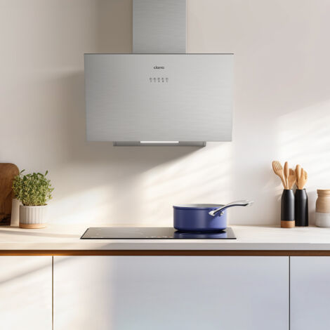 CIARRA CD6762AS A+++ Campana Extractora 60cm Recirculación 650m³/h Extractor Cocina de 3 Velocidades con Filtro de Carbón Activo CP120 Bonete de Recirculación Acero Inoxidable Plata