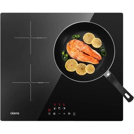 CIARRA Placa de inducción 3 fuegos 6100W 60cm CD3BIH