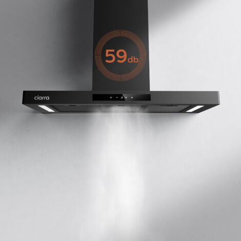Ciarra A+++ Cappa Aspirante 90cm  650m3/h  WI-FI APP Controllo Touch Booster Nero CD9102B-P