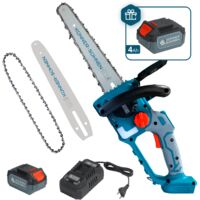 Motosega a Batteria Könner & Söhnen KS MCS20V-12 SET PLUS: Espada 30cm, 10m/s, Motore Brushless, include 2 Batterie 4Ah, 2 Catene e Caricabatterie 4.5A