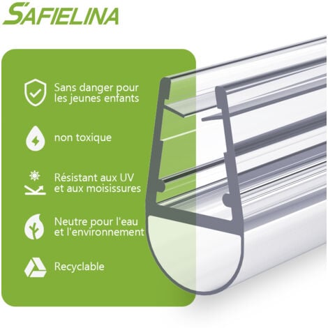 S'AFIELINA Joint de douche translucides à lèvre longue pour verre de 4 à 6 mm d'épaisseur, longueur 600 mm