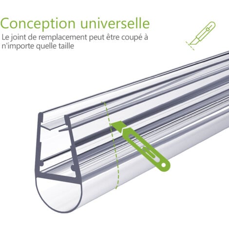 S'AFIELINA Joint de douche translucides à lèvre longue pour verre de 4 à 6 mm d'épaisseur, longueur 600 mm