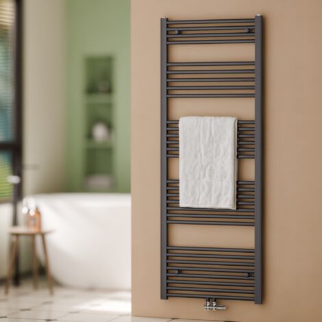 S'AFIELINA Radiateur à eau chaude Sèche-serviettes Raccordement central - Anthracite 160x60 cm 761Watts