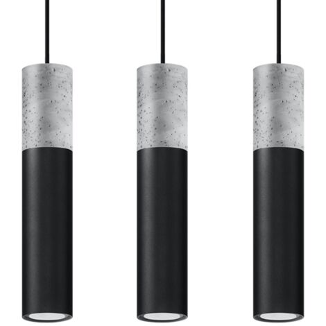 Triple Hanging Pendant Light Grey, Black GU10 Triple Hanging Pendelleuchte Grau, Schwarz GU10 (1/5)