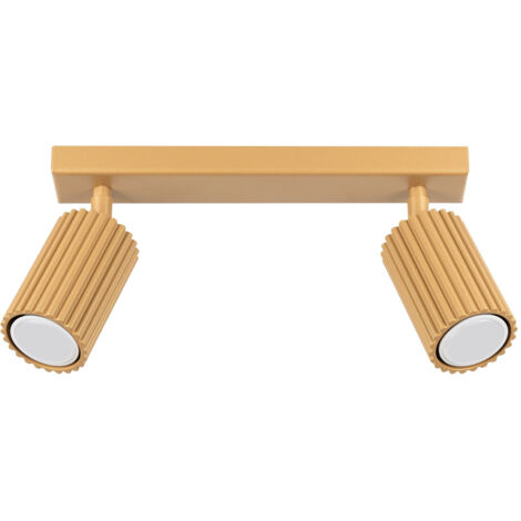 Moderne Deckenleuchte mit Goldstreifen, 30 cm, bewegliche Rippenstrahler für Schlafzimmer, Flur, 2xGU10 10W KARBON Sollux Lighting (1/5)