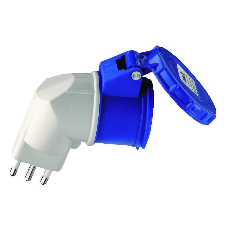 Adaptador CEE De 32A A 2 X 16A Con Cable De 0,6 M - Protección IP44, Resistente A Polvo Y Agua, Para Talleres Y Obras