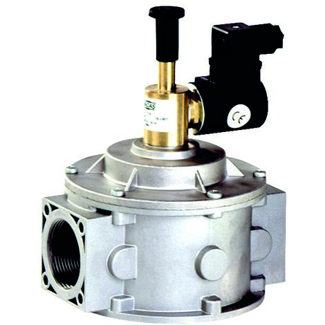 Electroválvula de gas de rearme manual normalmente abierta 500 mbar 1"1/4 160 mm con bobina